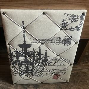 Decorative Neutral Chandelier Fabric Memo Board